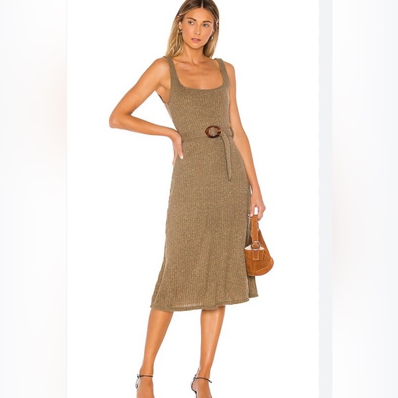 Majorelle Luis Midi Sweater Dress in Mocha Brown - Picture 1 of 5